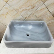 Wholesales Supplier Rectangular White Onyx Stone Sink for Bathroom Sink